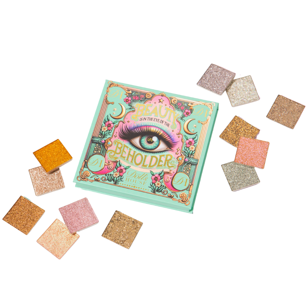 the story teller palette featuring pressed glitter eyeshadow