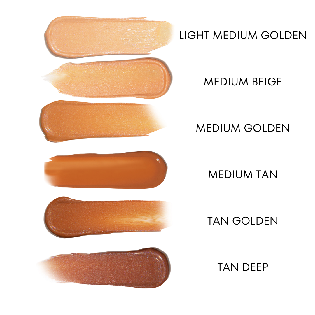 6 swatches of flawless filter made for face and body glow