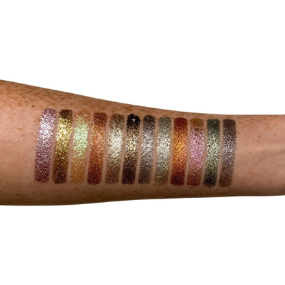 pigmented shades of pressed glitter eyeshadow